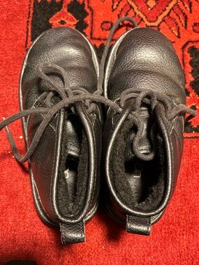UGG Kids Black Lace-Up Leather Boots